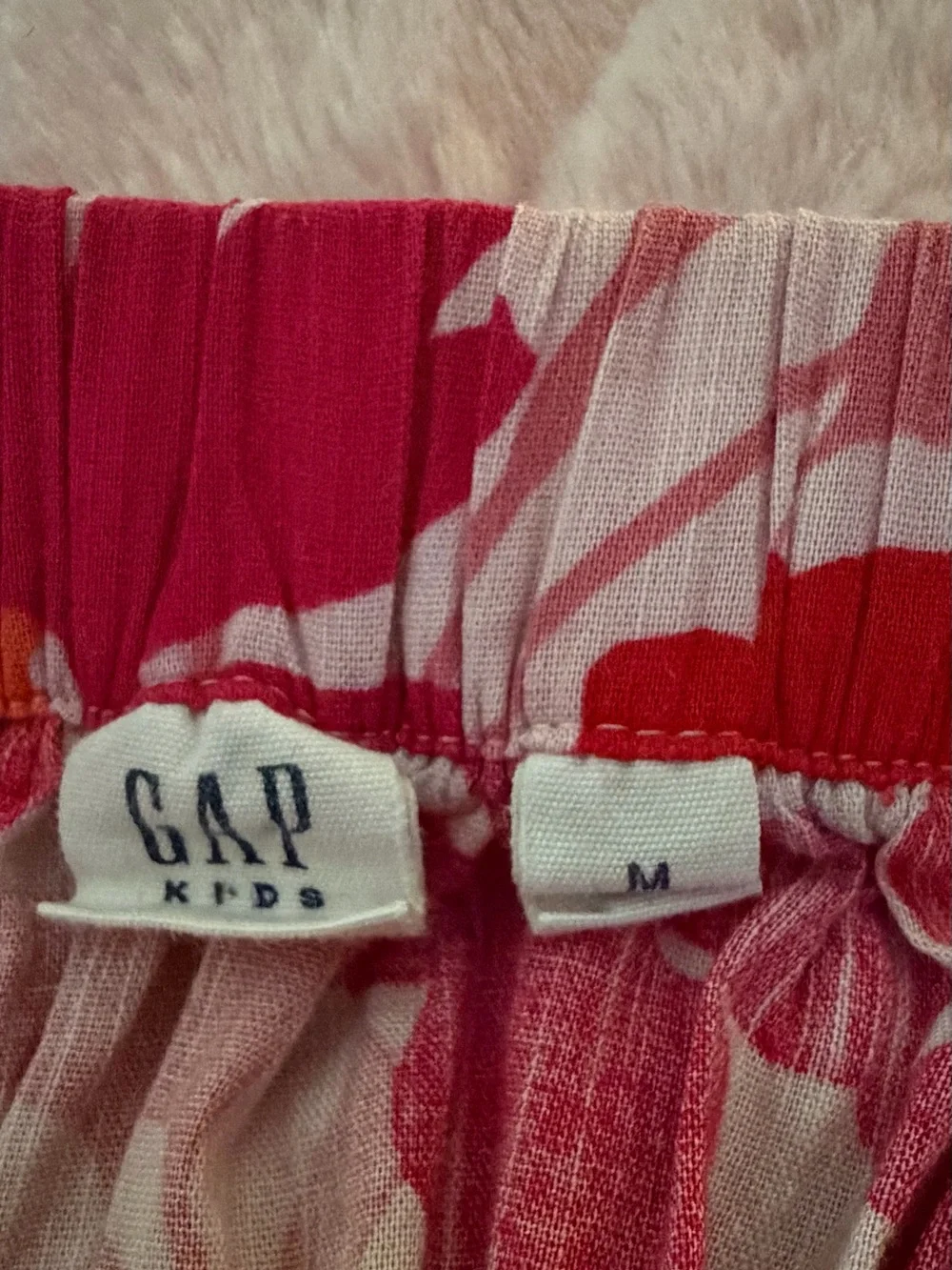 GAP Kids Pink and Red Floral Tiered Skirt